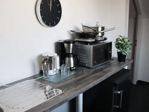 <p>In unserer Küche im Hotel Horstmann können Sie sich kleine Speisen und warme Getränke zubereiten.</p>